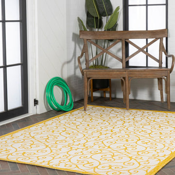 Madrid Vintage Filigree Textured Weave Indoor/outdoor Area Rug